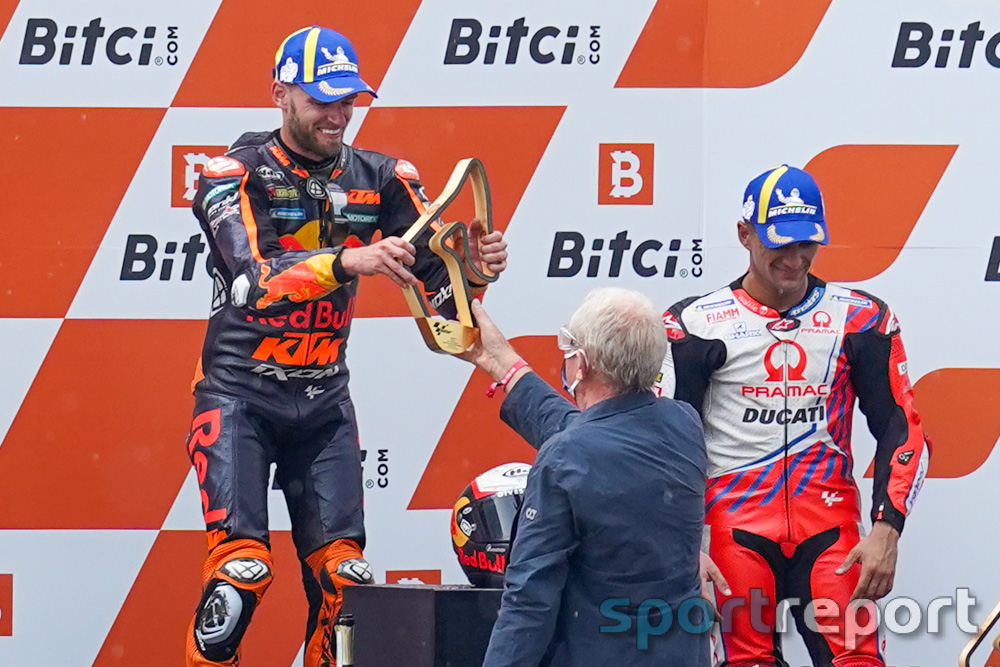 Brad Binder (KTM) gewann den MotoGP-Lauf am Red Bull Ring 2021 - Bild © Sportreport Aufmacherbild für Artikel MotoGP am Red Bull Ring