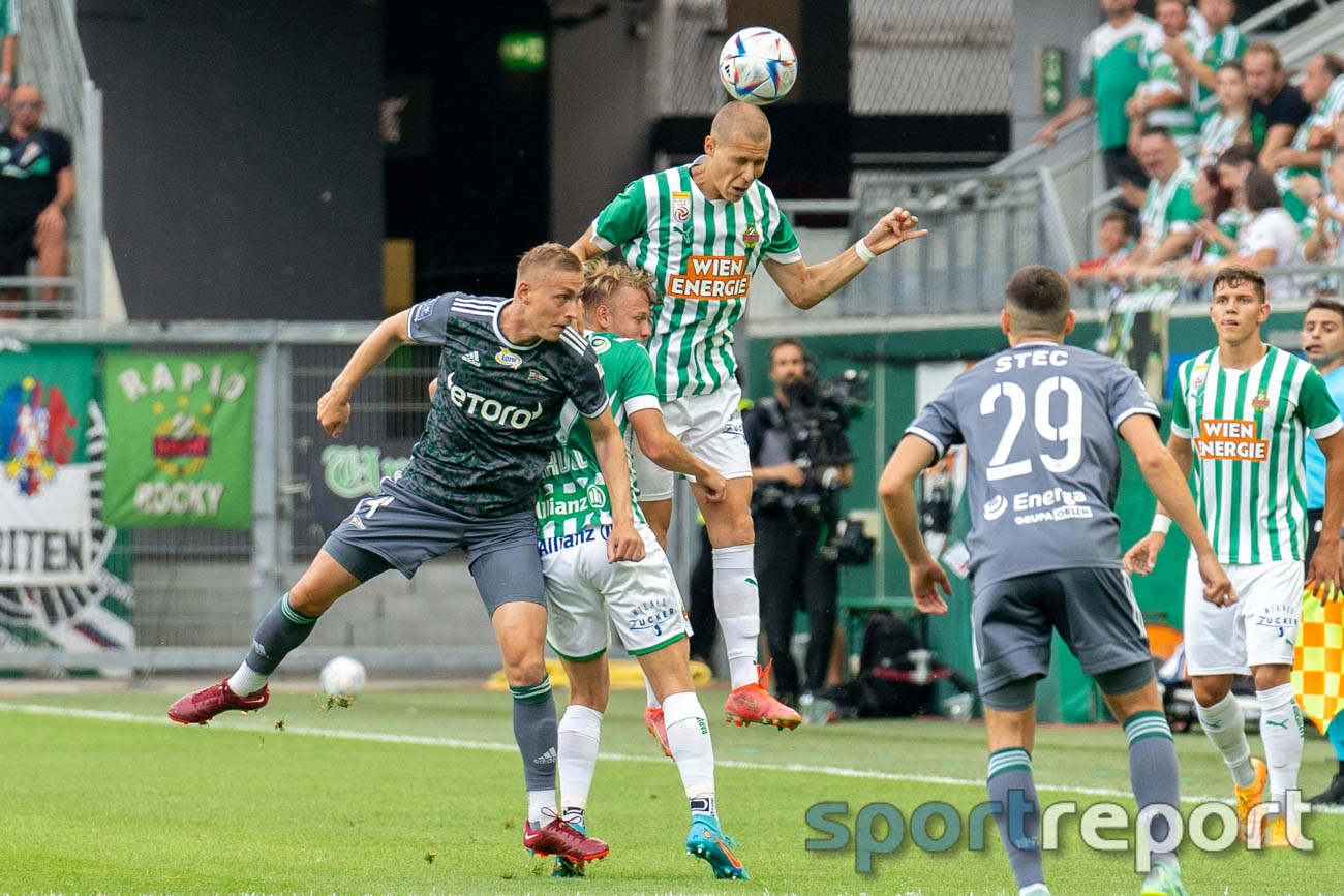 Zitterpartie nach Doppelschlag - Rapid Wien schaltet Lechia Gdansk in Q2 der Conference League aus - Bild © Sportreport Aufmacherbild für Artikel