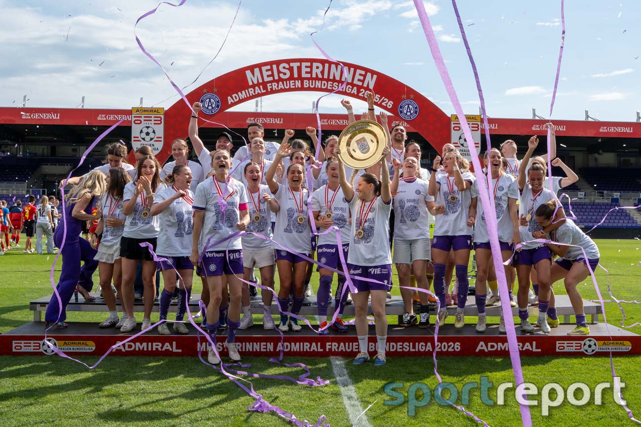 Die Austria Frauen holten dank eines 1:1 gegen SKN St Pölten den Meistertitel in der Admiral Frauen Bundesliga
© Gerhard Weingrill/Sportreport FK Austria Wien Frauen, SKN St Pölten, Admiral Frauen Bundesliga, 24. Runde, Franz Horr Stadion (Generali Arena)