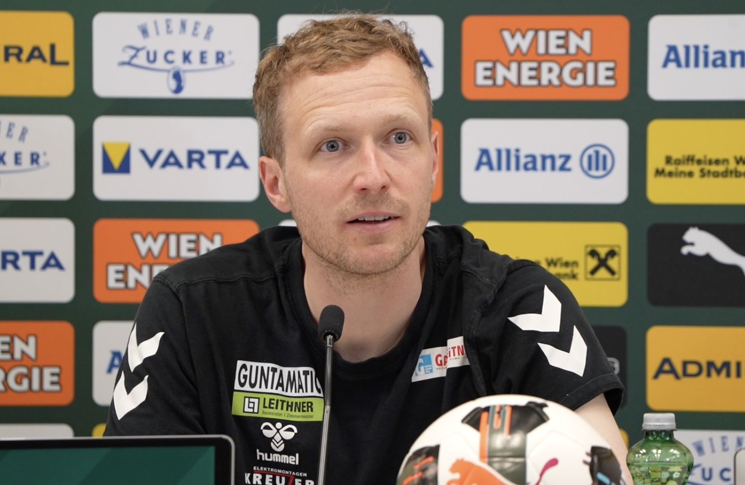 Pressekonferenz von Maximilian Senft nach SK Rapid – SV Ried aus dem Allianz Stadion 