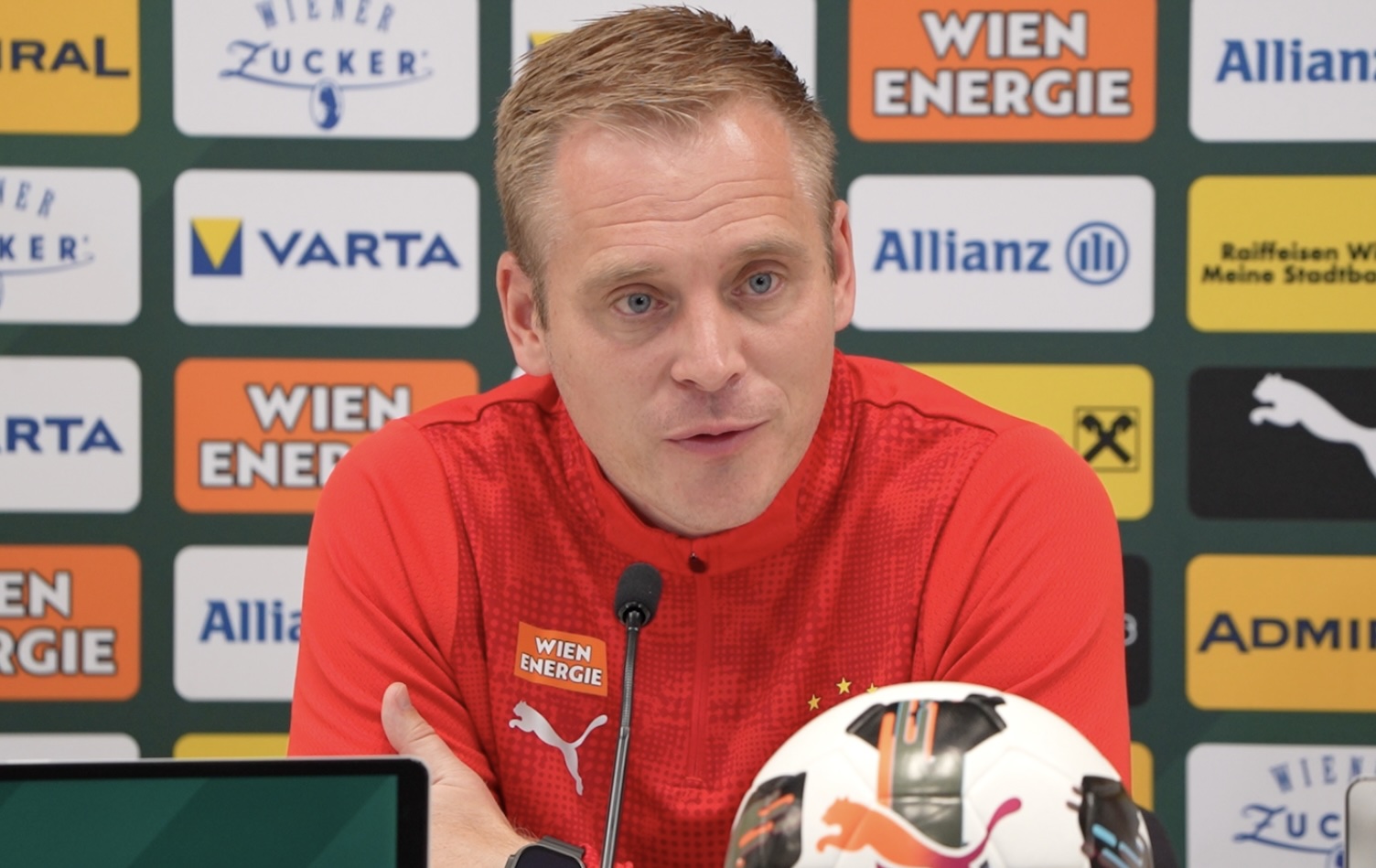Pressekonferenz von Johannes Hoff Thorup nach SK Rapid – SV Ried im Allianz Stadion