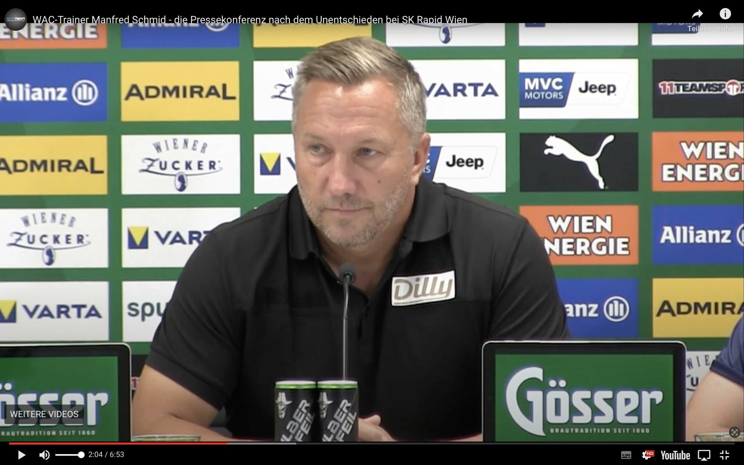Pressekonferenz von Manfred Schmid nach SK Rapid – TSV Hartberg Im Allianz Stadion 